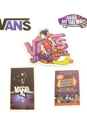 Vans Sticker Lot Off The Wall Warped Tour Skateboarding Decals 5pc Set